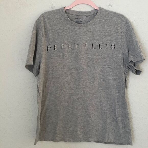 Perry Ellis T- shirt Embroidered Logo Gray Men’s Size XL - Picture 1 of 6